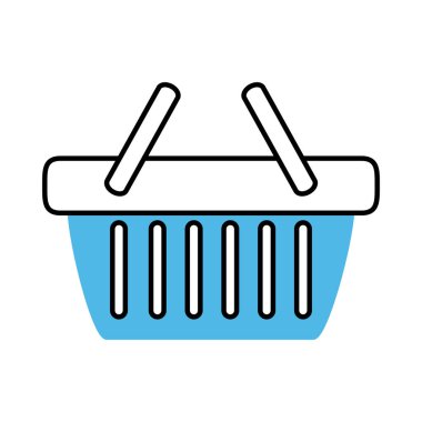 Alışveriş sepeti mağazası mobil pazarlama ve e-ticaret hattı ve doldurma tarzı simgesi