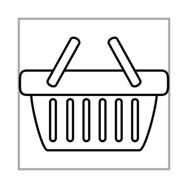 Alışveriş sepeti mağazası mobil pazarlama ve e-ticaret çizgisi tarzı simge