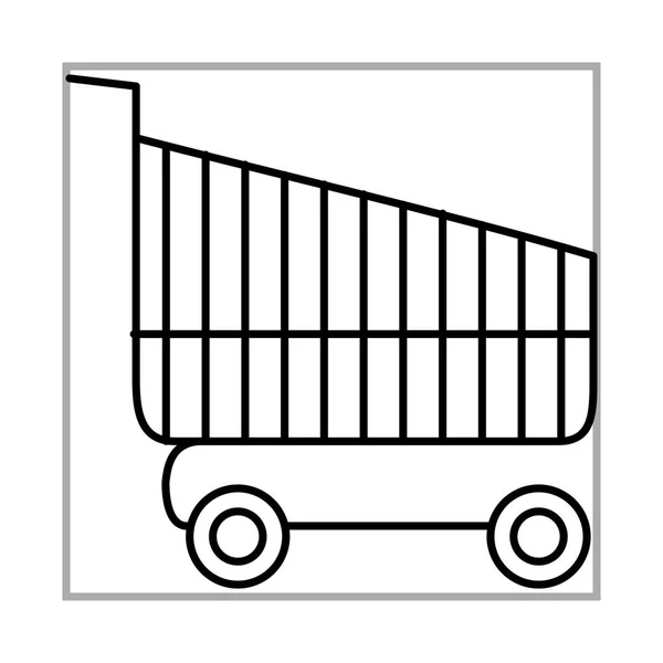 购物车购买移动营销和电子商务线路风格图标 — 图库矢量图片