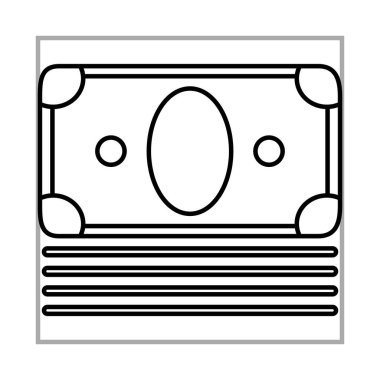 Banknot para yığını pazarlama ve e-ticaret hattı tarzı simgesi