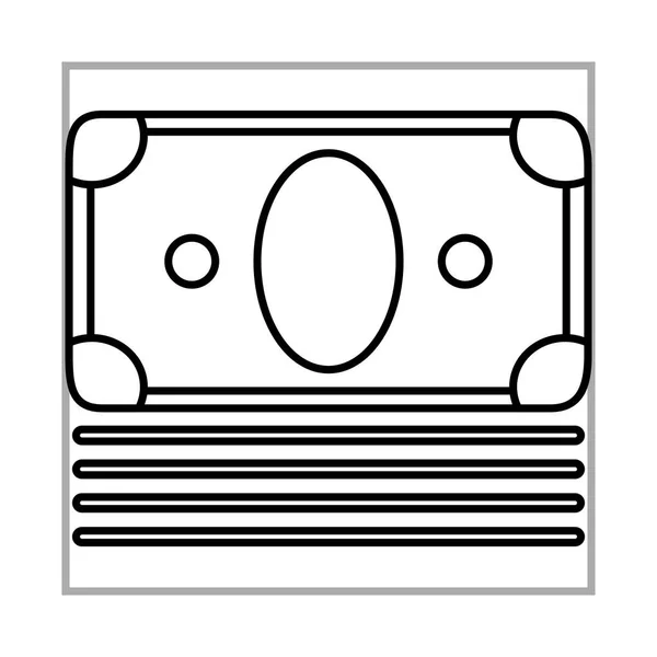 Pila de la comercialización de billetes de banco y el icono de estilo de línea de comercio electrónico — Archivo Imágenes Vectoriales