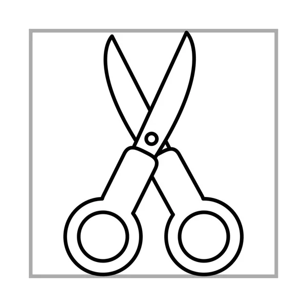 Ícone de estilo de linha de ferramenta de equipamento de tesoura aberta — Vetor de Stock