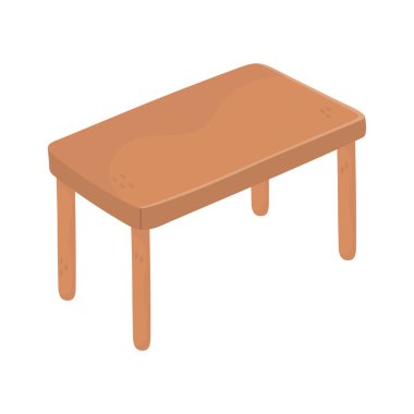 ahşap masa mobilyası dekorasyonu izole edilmiş simge tasarımı