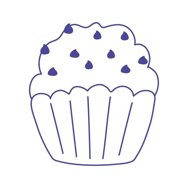 Doce cupcake sobremesa padaria design ícone isolado — Vetor de Stock
