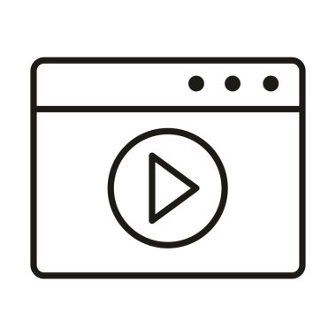 websitesi video semineri çevrimiçi eğitim ve geliştirme elearning line style simgesi