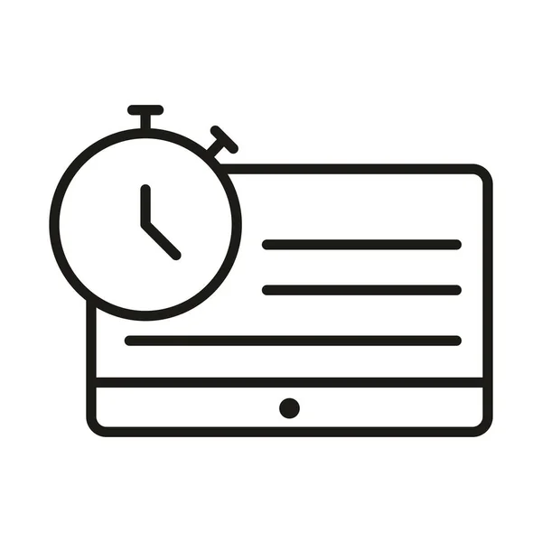 Website clock time connection online education and development elearning line style icon — Stock Vector