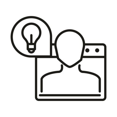 Web sitesi kursu avatarı çevrimiçi eğitim ve geliştirme düşünme elearning line style simgesi