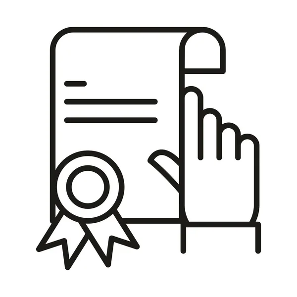 Certificate click success online education and development elearning line style icon — Stock Vector