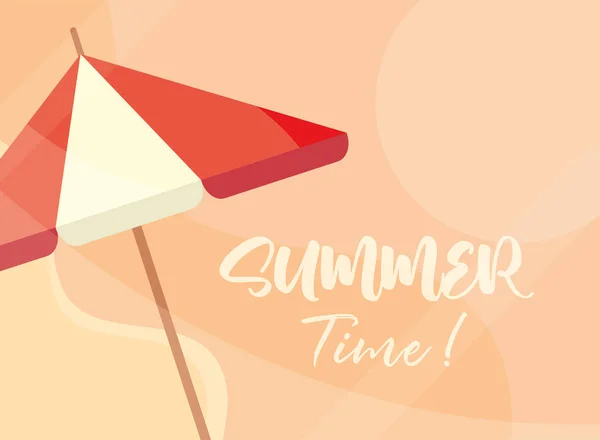 Merhaba yaz afişi, şemsiye sezonu tatilleri seyahat konsepti — Stok Vektör