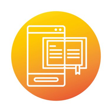 akıllı telefon diploması mezuniyeti çevrimiçi eğitim ve gelişim gradyan biçim simgesi oluşturma