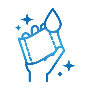 Kişisel el hijyeni, kağıt havlu, hastalık önleme ve sağlık hizmetleri gradyan stili simgesi