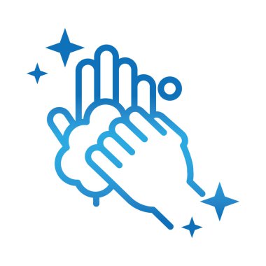 kişisel el hijyeni, ovalama parmakları, hastalık önleme ve sağlık hizmetleri gradyan stili simgesi