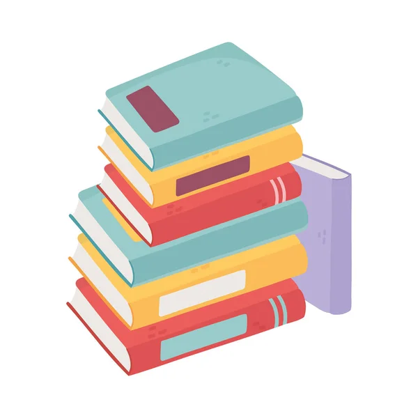 Stack of books study read literature isolated icon design — Stock Vector