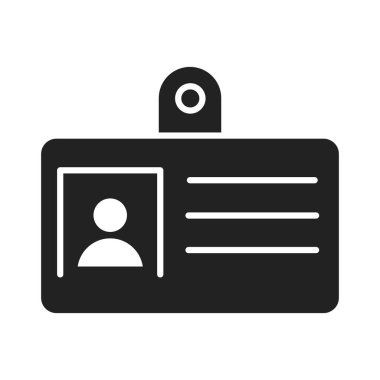 siber güvenlik ve bilgi veya ağ koruma kimlik kartı silueti biçim simgesi