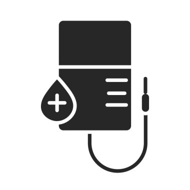 Bağış hayır kurumları gönüllü sosyal kan yardımı siluet tarzı ikon