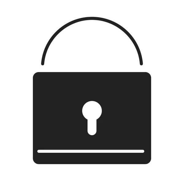 Cyber sécurité et information ou icône de style silhouette cadenas de protection réseau — Image vectorielle