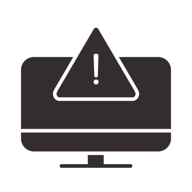 Uyarı simgesi, bilgisayar uyarı hatası sembolü, dikkat tehlike ünlem işareti siluet biçimi tasarımı