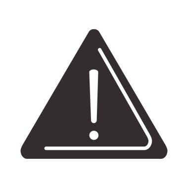 Uyarı simgesi, dikkat dikkat tehlike ünlem işareti siluet tarzı tasarım