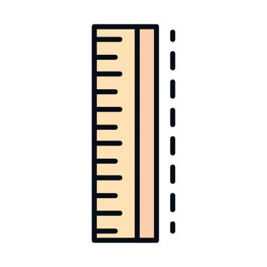 Matematik okulu bilim aracı cetvel geometri çizgisi ve biçim simgesini doldur