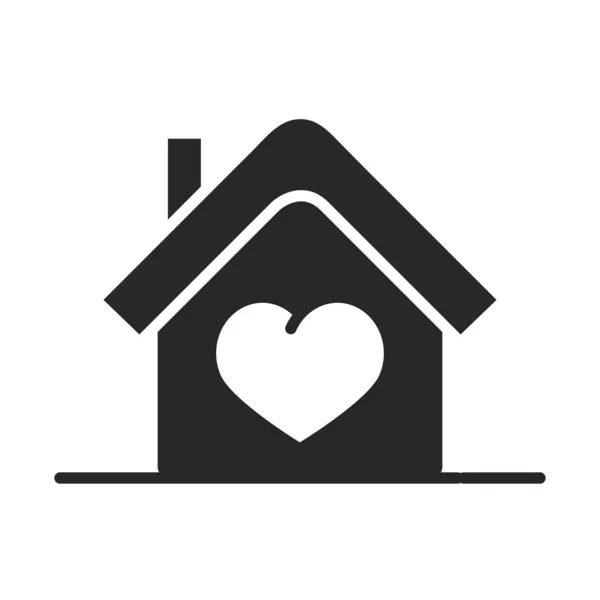 Donation charity volunteer help social house heart assistance silhouette style icon — Stock Vector