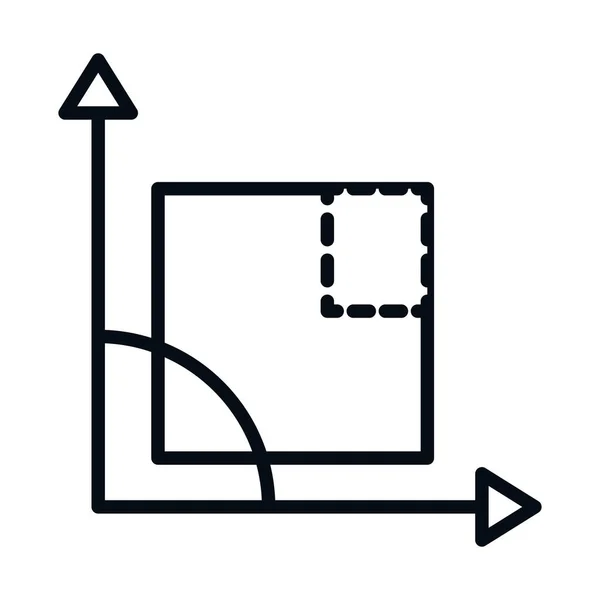 Mathematik Bildung Schule Wissenschaft Winkel quadratische Linie und Stil-Symbol — Stockvektor