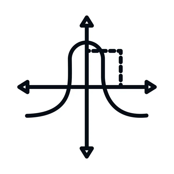 Matemáticas educación escuela ciencia trigonometría gráfico línea e icono de estilo — Archivo Imágenes Vectoriales