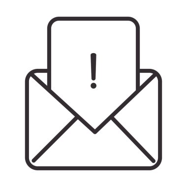 Uyarı simgesi, e- posta iletisi dikkat tehlike ünlem işareti önlemi, satır biçimi tasarımı