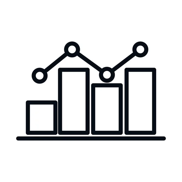 Mathématiques éducation école science graphique statistiques ligne et style icône — Image vectorielle