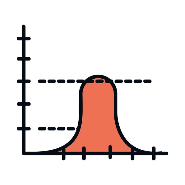 Matematica educazione scuola scienza analisi grafico linea e riempire l'icona stile — Vettoriale Stock