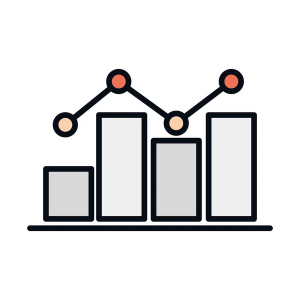 Mathématiques éducation école science graphique statistiques ligne et remplir icône de style — Image vectorielle