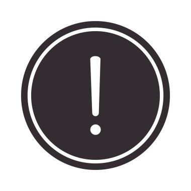 Uyarı simgesi, dikkat tehlike ünlem işareti yuvarlak işaret siluet tarzı tasarım