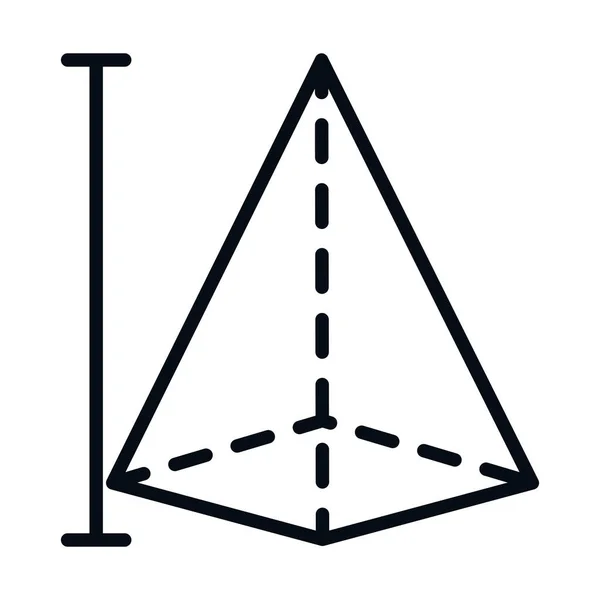 Mathematik Bildung Schule Wissenschaft Pyramide Figur Geometrie Linie und Stil-Symbol — Stockvektor