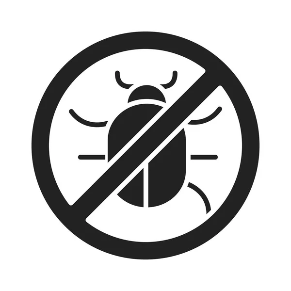 Ciberseguridad e información o protección de la red ataque virus silueta estilo icono — Vector de stock