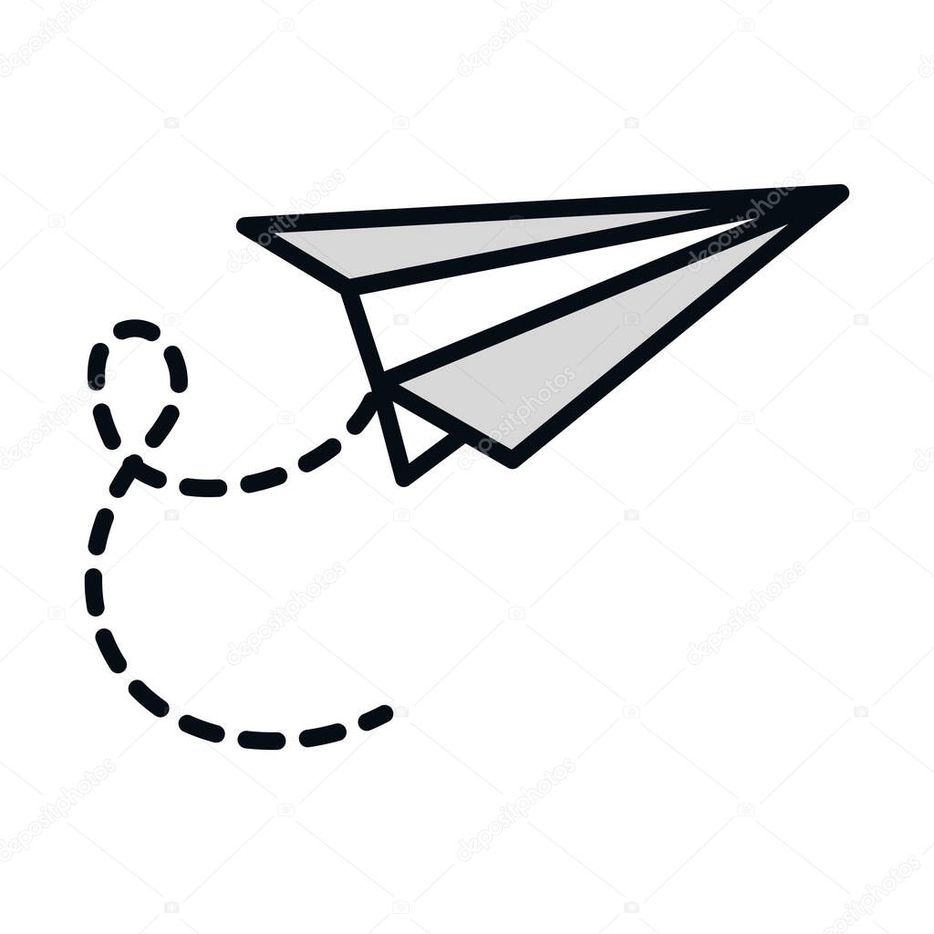 math education school science paper plane line and fill style icon