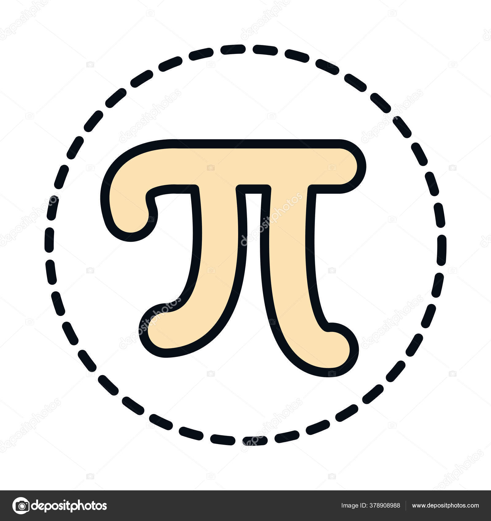 수학 교육 학교 과학 이 기호 줄을 채우고 스타일 아이콘을 채우다 스톡 벡터 - ©stockgiu 378908988