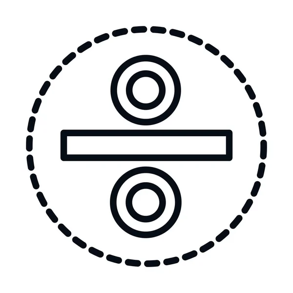 Matemática educação escola ciência divisão aritmética símbolo linha e ícone de estilo —  Vetores de Stock