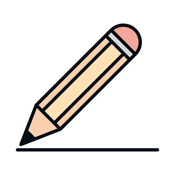Matematika oktatás iskola tudomány írás ceruza vonal és töltse ki stílus ikon — Stock Vector