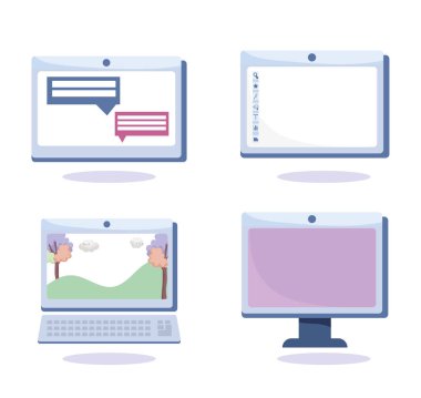 çevrimiçi eğitim, bilgisayar bilgisayarı ve tablet teknolojisi aygıtı, web sitesi ve mobil eğitim kursları