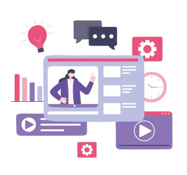 Online eğitim, kadın eğitim video dersleri, internet kullanarak bilgi geliştirme kursları