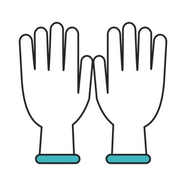 covid 19 koronavirüs, eldivenleri koruma tıbbi, salgın salgını önleme salgını salgın hattı ve tarz simgesini doldurma