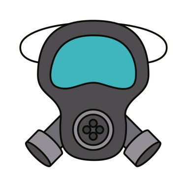 Endüstriyel maske koruması, covid 19 koronavirüs önleme salgın salgınını önleme salgını salgın düz stil ikonu