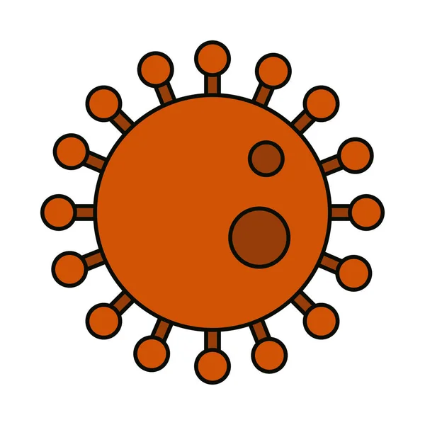 Covid 19 coronavirus pathogeen, uitbraak ziekte pandemie platte stijl icoon — Stockvector