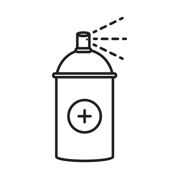 Дезинфекция рук, бутылка геля для дезинфекции рук, иконка в стиле коронавируса — стоковый вектор