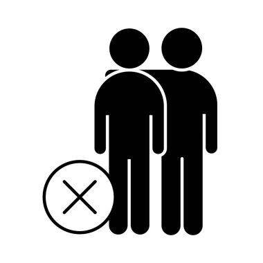 covid 19 Coronavirus Sosyal Mesafe Önleme, kucaklaşma yok, salgın yayılan vektör siluet tarzı simge