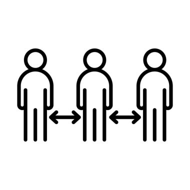 covid 19 koronavirüs sosyal uzaklık önleme, kendinizi koruma adımları, salgın yayılan vektör çizgisi tarzı simge