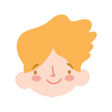 Sevimli küçük çocuk karakteri çizgi film izole tasarım ikonu