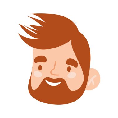 Erkek sakallı karakter portresi tasarım ikonu