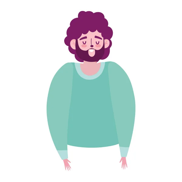 Muž znak muž avatar portrét karikatura izolované ikony design — Stockový vektor
