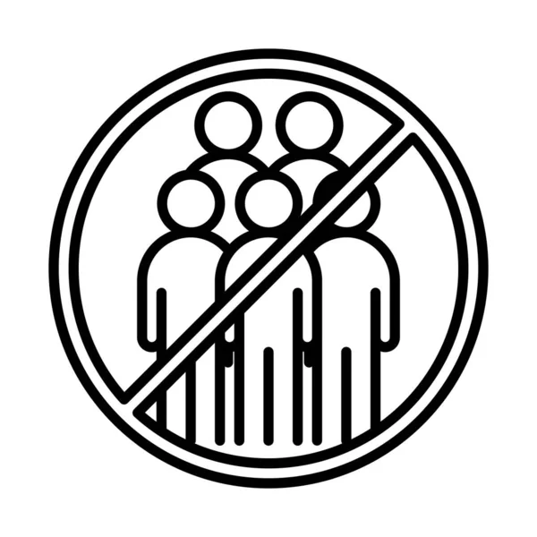 Covid 19 coronavirus social distancing prevention, maintain a safe distance from others, outbreak spreading vector line style icon — Stock Vector
