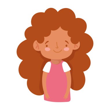 Sevimli küçük kız çizgi film karakteri izole tasarım simgesi